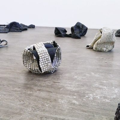 DIGITAL BAGS, 2015, Computer keys and cloth, Dimensions variable, Installation detail