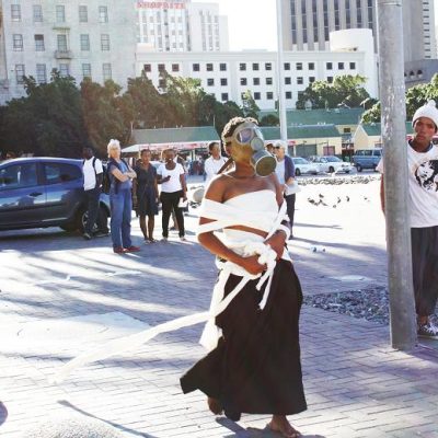 “Voices”, Spier Contemporary, 2010 performance art by Maurice Mbikayi