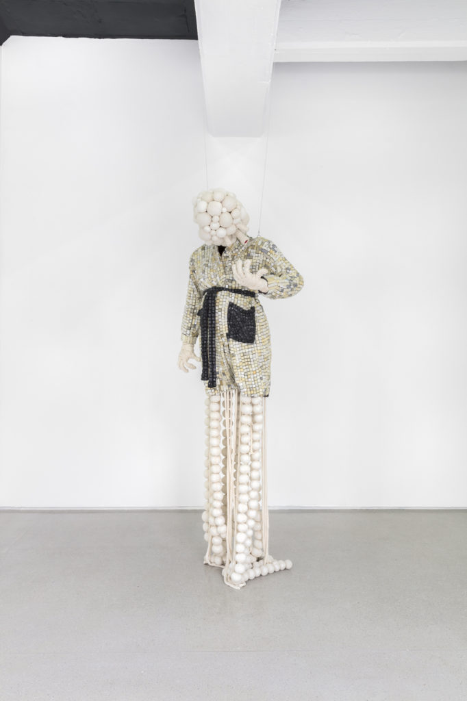 Sculpture created from computer keys, mutton cloth and mixed media - contemporary African fine art